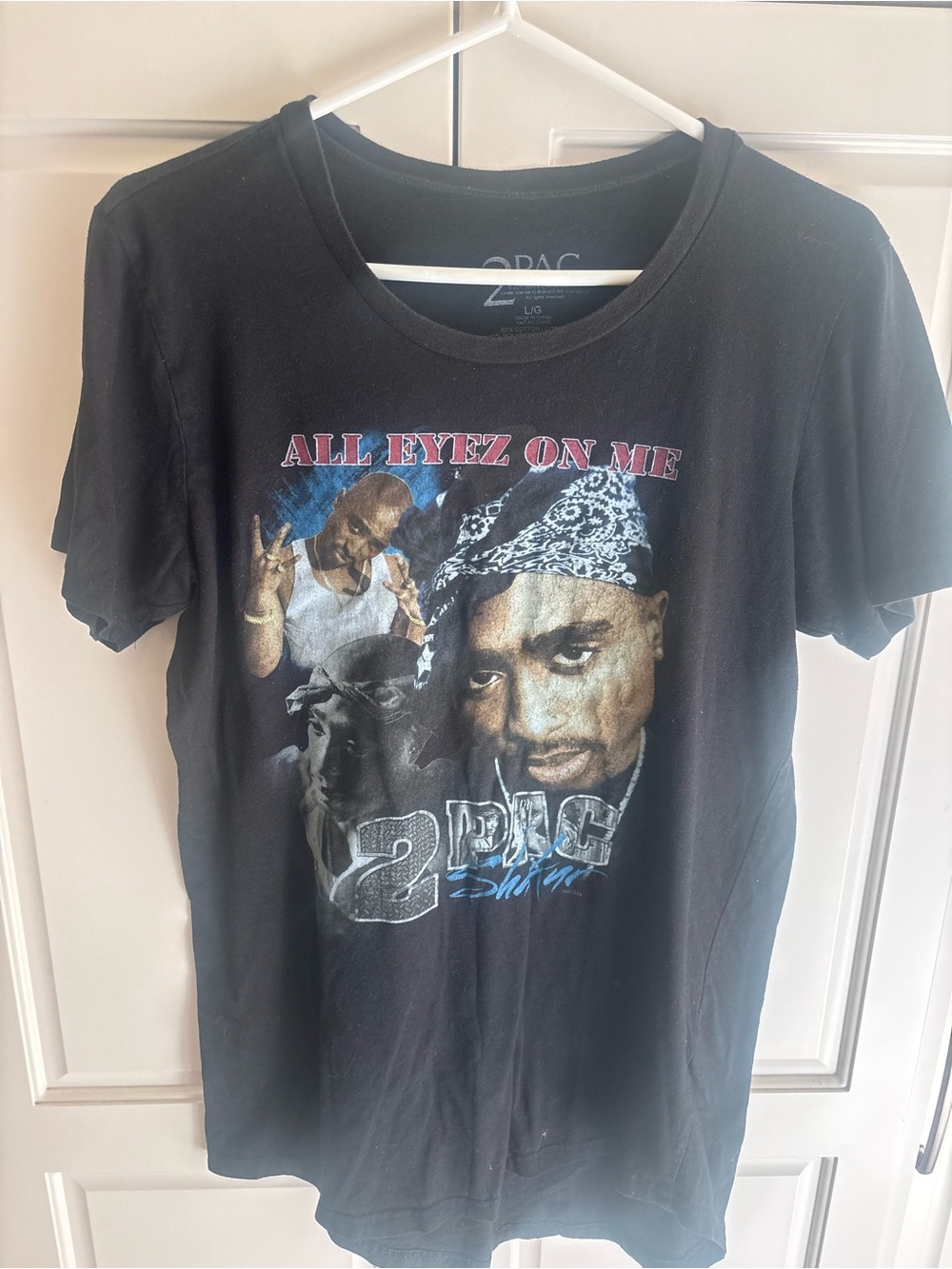 Black Graphic 'All Eyez On Me' Men's T-Shirt 2Pac lrg